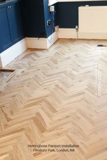 Herringbone parquet installation in Finsbury Park 2