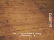 Installation and staining of pine flooring in Central London 1