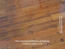 Installation and staining of pine flooring in Central London 3