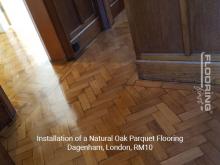 Installation of a natural oak parquet flooring in Dagenham 4