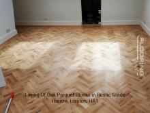 Laying of oak parquet blocks in rustic grade in Harrow 3