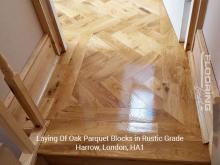Laying of oak parquet blocks in rustic grade in Harrow 5