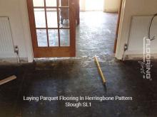 Laying parquet flooring in herringbone pattern in Slough