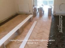 Laying parquet flooring in herringbone pattern in Slough 4