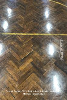 Malmesbury Primary School - parquet restoration in Morden 2