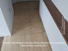 Mosaic oak parquet flooring installation, sanding and lacquering in West Ealing 3