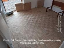 Mosaic oak parquet flooring installation, sanding and lacquering in West Ealing 8