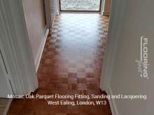 Mosaic oak parquet flooring installation, sanding and lacquering in West Ealing 9