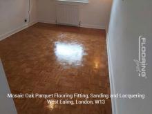 Mosaic oak parquet flooring installation, sanding and lacquering in West Ealing 11