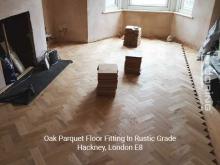 Oak parquet floor fitting In rustic grade in Hackney 1