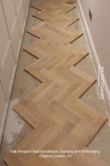 Oak parquet floor installation, sanding and refinishing in Clapton, E5