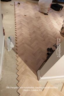 Oak parquet floor installation, sanding and refinishing in Clapton, E5 2