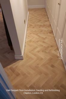 Oak parquet floor installation, sanding and refinishing in Clapton, E5 3