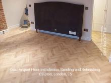 Oak parquet floor installation, sanding and refinishing in Clapton, E5 5