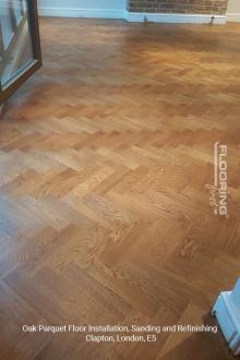 Oak parquet floor installation, sanding and refinishing in Clapton, E5 8