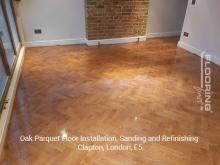 Oak parquet floor installation, sanding and refinishing in Clapton, E5 10