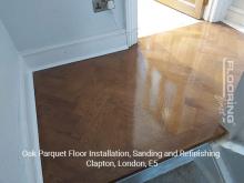 Oak parquet floor installation, sanding and refinishing in Clapton, E5 11