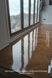 Oak parquet floor installation, sanding and refinishing in Clapton, E5 12
