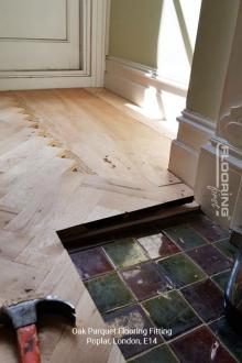 Oak parquet flooring fitting in Poplar 1