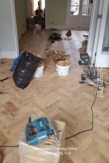 Oak parquet flooring fitting in Poplar 2