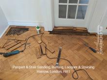 Parquet & stairs sanding, buffing, lacquer & staining in Harrow
