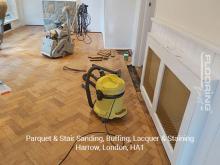 Parquet & stairs sanding, buffing, lacquer & staining in Harrow 1