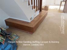 Parquet & stairs sanding, buffing, lacquer & staining in Harrow 3