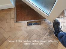 Parquet & stairs sanding, buffing, lacquer & staining in Harrow 4