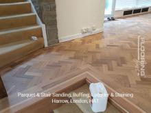 Parquet & stairs sanding, buffing, lacquer & staining in Harrow 6