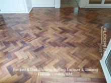 Parquet & stairs sanding, buffing, lacquer & staining in Harrow 7