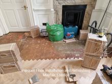 Parquet floor installation and refinishing in Mayfair 2