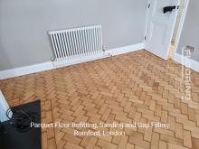 Parquet floor refitting, sanding and gap filling in Romford 1
