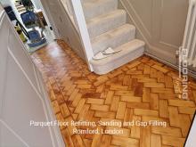 Parquet floor refitting, sanding and gap filling in Romford 2