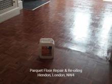 Parquet floor repair & re-oiling in Hendon 1