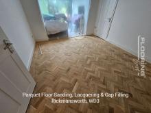 Parquet floor sanding, lacquering & gap filling in Rickmansworth