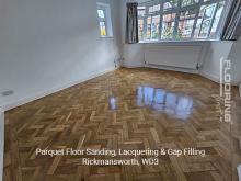 Parquet floor sanding, lacquering & gap filling in Rickmansworth 7