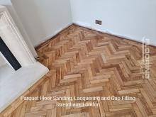 Parquet floor sanding, lacquering and gap filling in Streatham 5