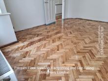 Parquet floor sanding, lacquering and gap filling in Streatham 7
