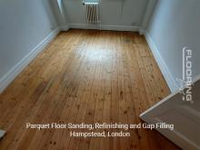Parquet floor sanding, refinishing and gap filling in Hampstead 2