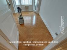 Parquet floor sanding, refinishing and gap filling in Hampstead 3