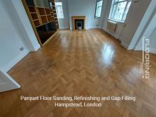Parquet floor sanding, refinishing and gap filling in Hampstead 4