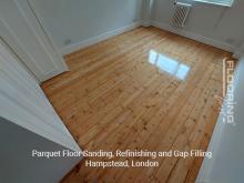 Parquet floor sanding, refinishing and gap filling in Hampstead 9
