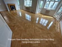 Parquet floor sanding, refinishing and gap filling in Hampstead 10