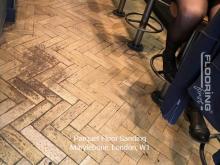 Restaurant parquet floor sanding