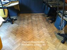 Restaurant parquet floor sanding in Marylebone 1