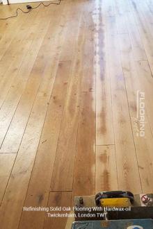Refinishing solid oak flooring with hardwax-oil in Twickenham