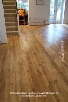 Refinishing solid oak flooring with hardwax-oil in Twickenham 3