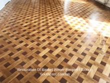 Restoration of basket weave parquet flooring in Southeast London 2
