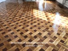 Restoration of basket weave parquet flooring in Southeast London 3
