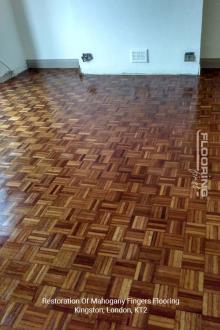 Restoration of mahogany fingers flooring in Kingston 5